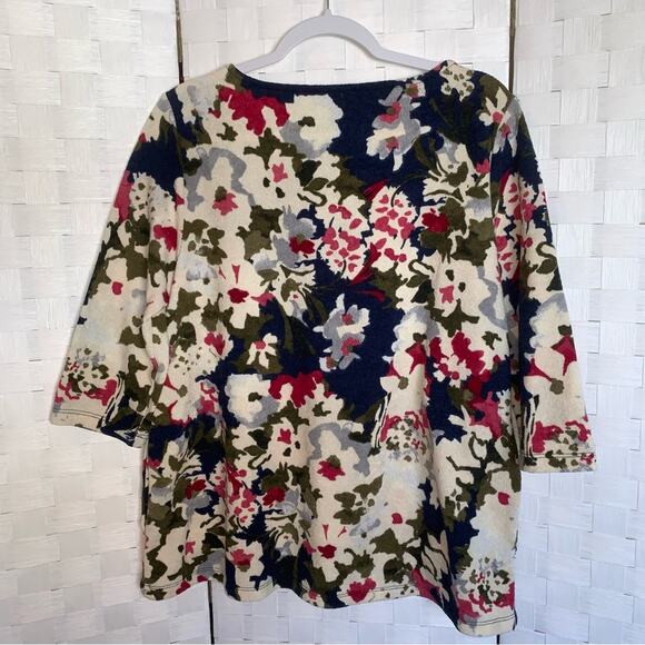 Chico’s Womens Blouse Shirt Chico Size 2 Womens Size Large Floral Pockets - Picture 7 of 9